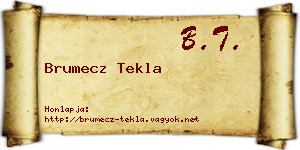 Brumecz Tekla névjegykártya